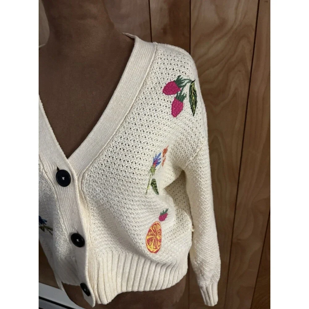 Anthropologie Scotch & Soda Fruit Cardigan Sweater Womens Size XS Button Front‎